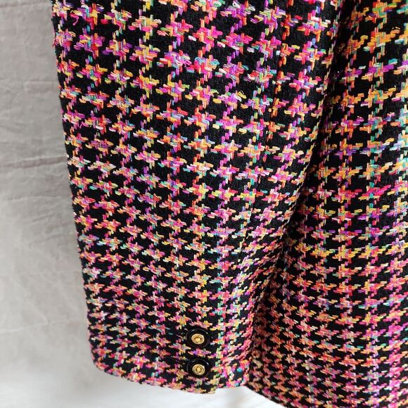 Patchington Size 16 Multi Color Houndstooth Suit Blazer 2 Button Jacket - Picture 10 of 12